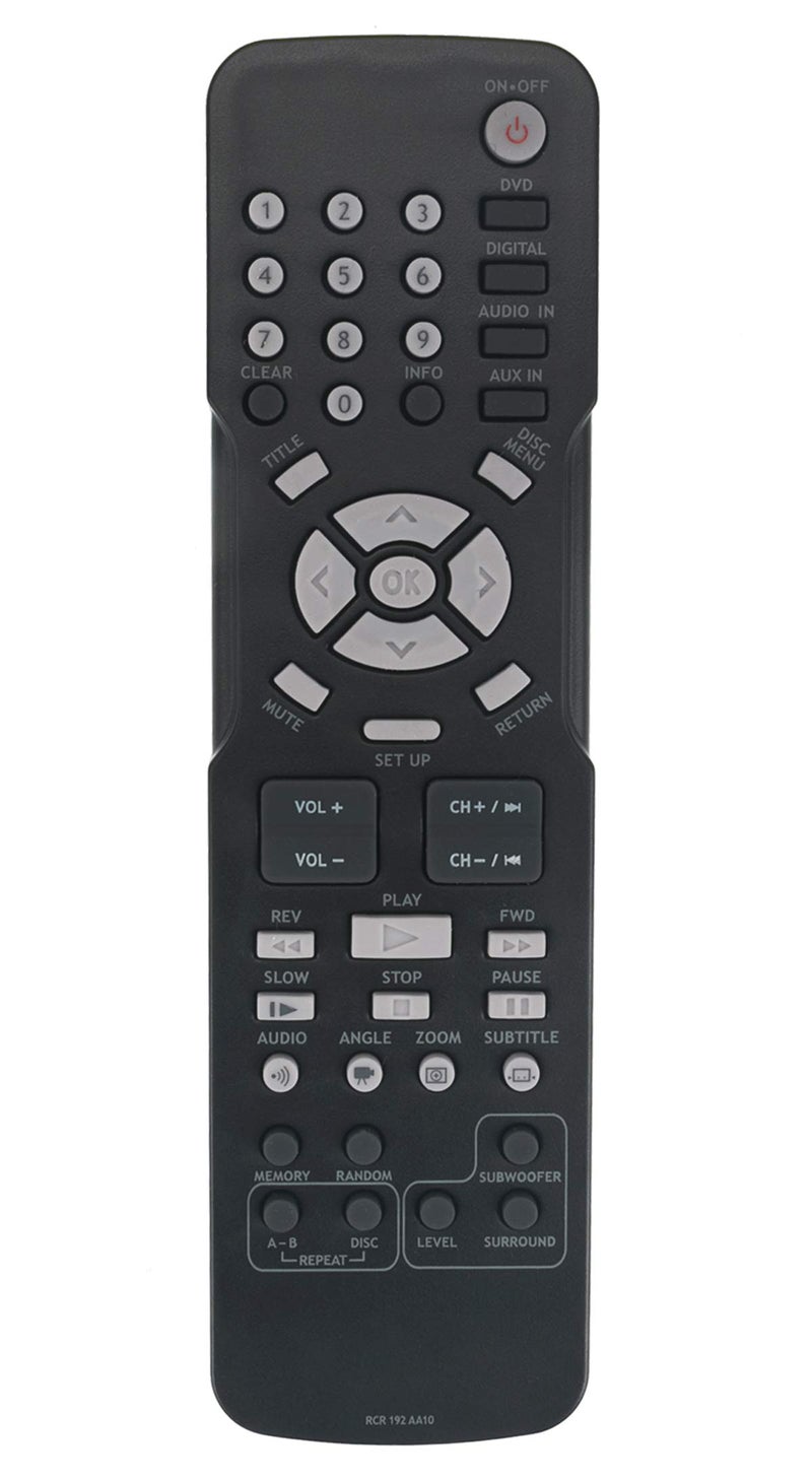 AULCMEET RCR192AA10 RCR 192 AA10 Replaced Remote Control Compatible with RCA Home Theater DVD RTD3131 RTD3133 RTD3136 RTD3236 RTD3236E RTD3236EH RTD3276H RTD3131E RTD3133H RTD3136EH